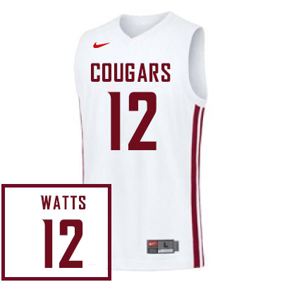 Washington State Cougars #12 Isaiah Watts College Basketball Jerseys Stitched Sale-White